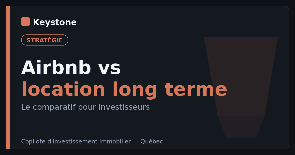 Airbnb vs location long terme au Québec : le comparatif pour investisseurs (2026)